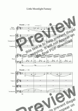 page one of ’Little Moonlight Fantasy’ for Schoolorchestra