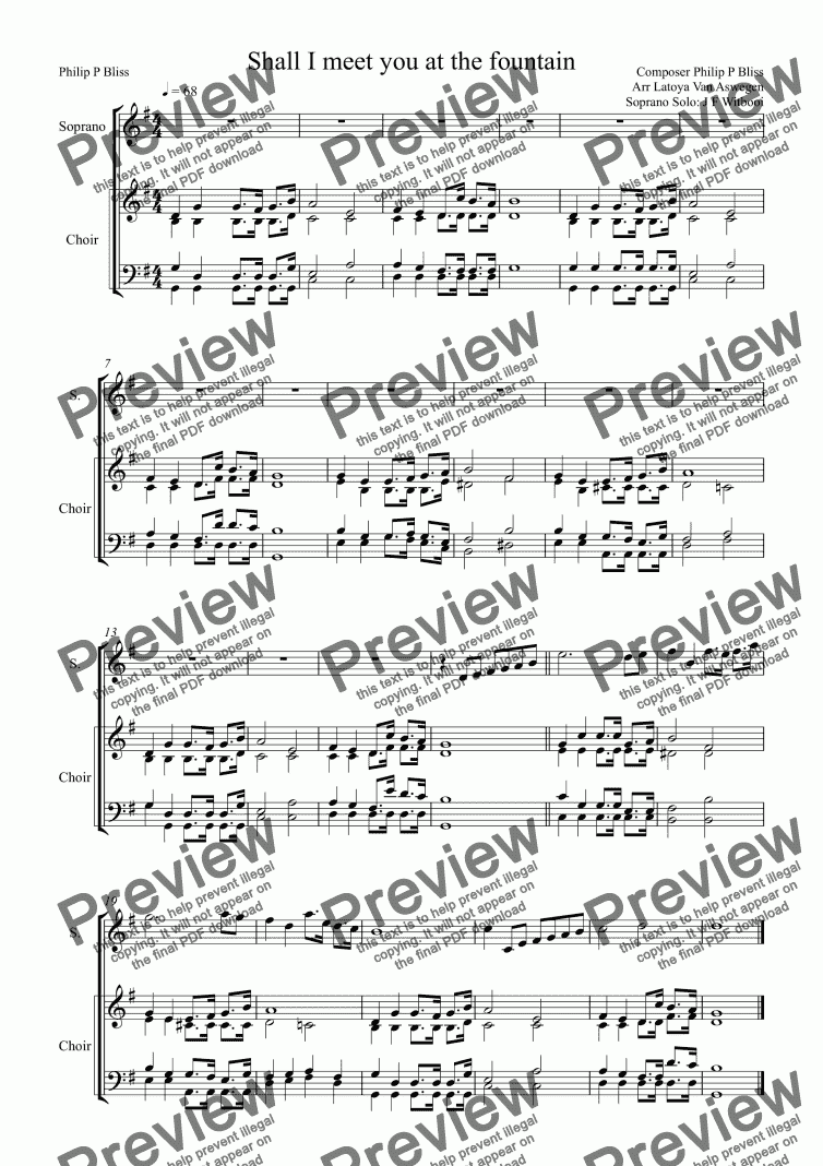 Shall I meet you at the fountain - Download Sheet Music PDF file