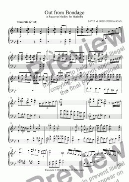 page one of Out from Bondage: A Passover Medley for Marimba