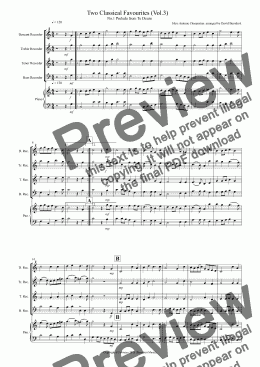 page one of 2 Classical Favourites for Recorder Quartet (volume three)