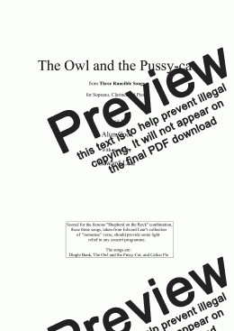 page one of The Owl and the Pussy-cat (Soprano, Clarinet and Piano)