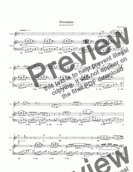 page one of <b>Nocturne</b> for piano and violin