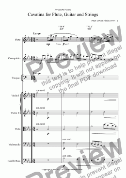 page one of Cavatina for Flute, Guitar and Strings