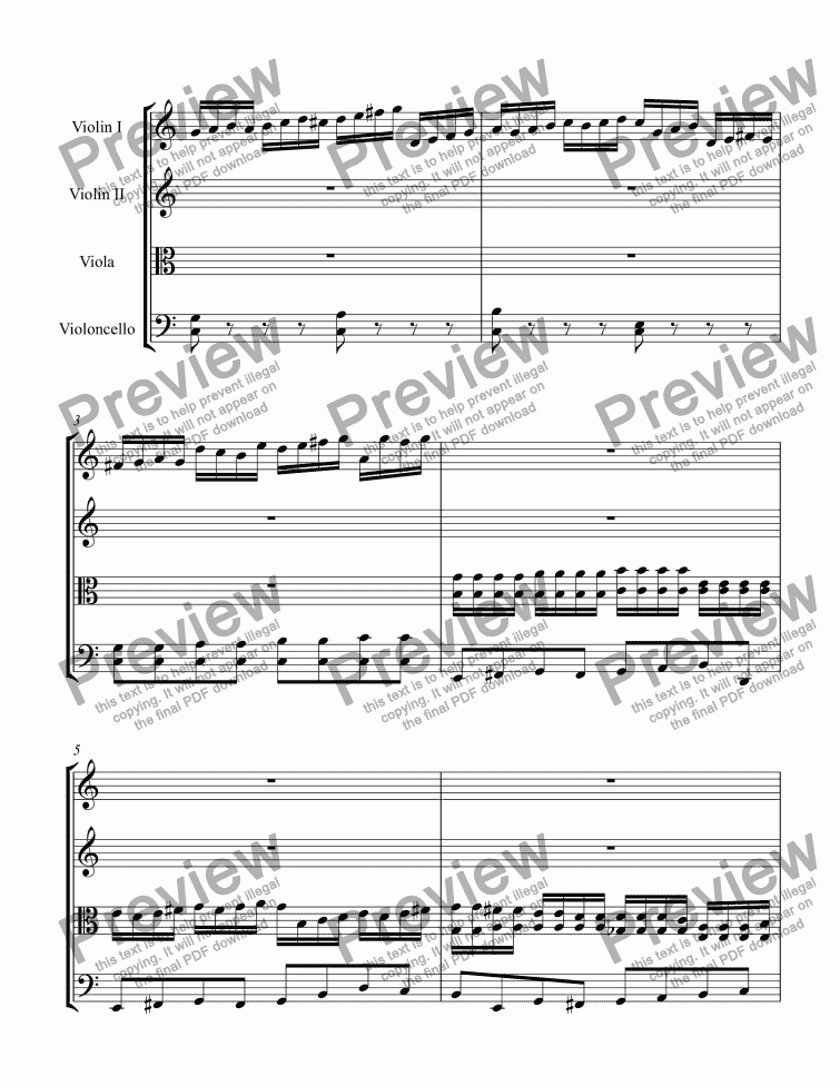page one of String Quartet-01