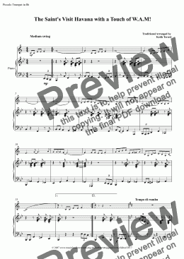 page one of The Saint’s Visit Havana with a Touch of W.A.Mozart for Bb Piccolo Trumpet & Piano