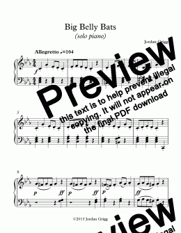 page one of Big Belly Bats (solo piano)