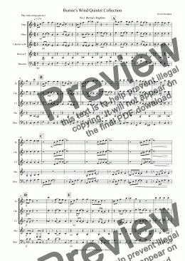 page one of Burnie’s Wind Quintet Collection