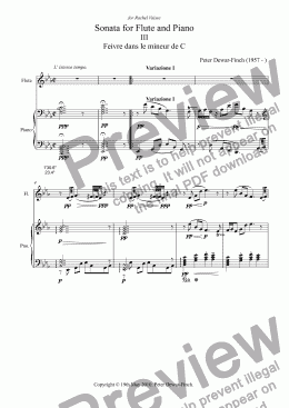 page one of Sonata for Flute and Piano