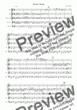 page one of Burnie’s Stomp for Wind Quintet