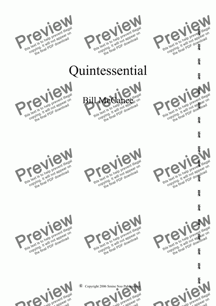 page one of Quintessential