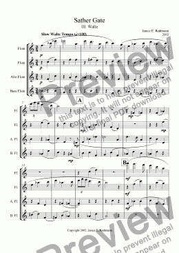 page one of Sather Gate III (flutes)