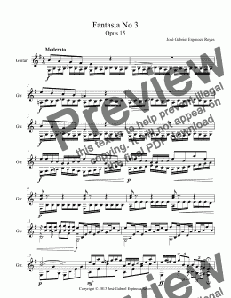 page one of Fantasia No 3 Opus 15