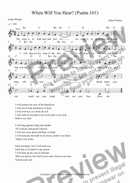 page one of When Will You Hear? (Psalm 101)