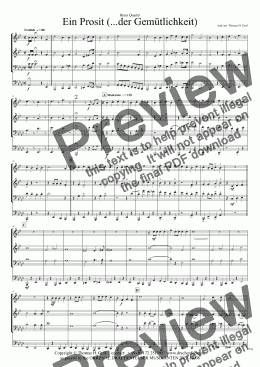 page one of Ein Prosit (...der Gemütlichkeit) Brass Quartet