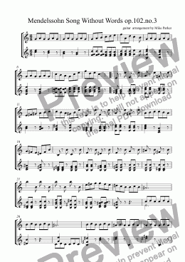 page one of Mendelssohn Song Without Words op.102.no.3