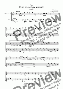 page one of Rondo and Romance for clarinet and guitar