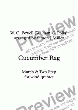 page one of Cucumber Rag