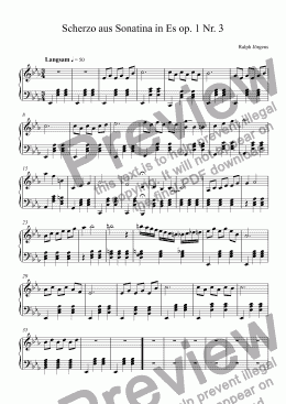 page one of Scherzo aus Sonatina in Es op. 1 Nr. 3
