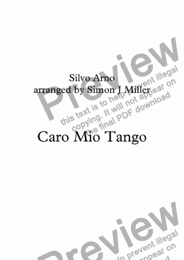 page one of Caro Mio Tango