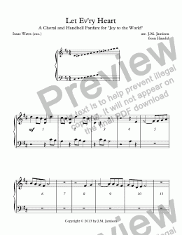 page one of Let Ev’ry Heart (A Choral and Handbell Fanfare for "Joy to the World") (handbell part)