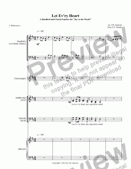 page one of Let Ev’ry Heart (A Choral and Handbell Fanfare for "Joy to the World") (full score)