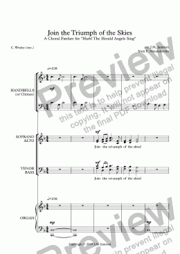 page one of Join the Triumph of the Skies (A Choral and Handbell Fanfare for "Hark! The Herald Angels Sing") (full score)