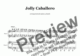 page one of P. Frosini - Jolly Caballero - piano 4 hands