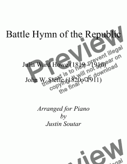page one of Battle Hymn of the Republic