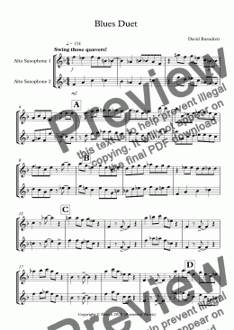 page one of Blues Duet for Alto Saxophone