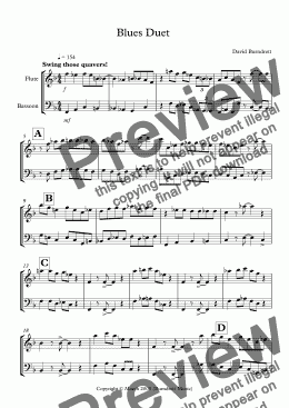 page one of Blues Duet for Flute and Bassoon