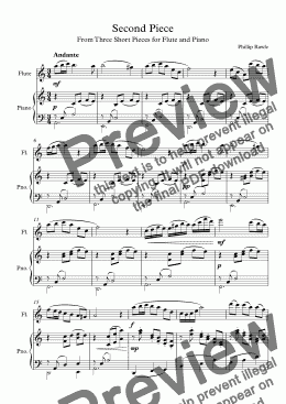 page one of Second Piece - Flute solo