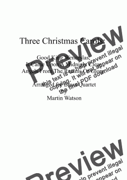 page one of Three Christmas Carols for Brass Quartet