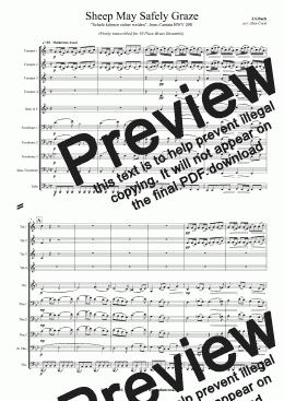 page one of Sheep May Safely Graze (10 Piece Brass Ensemble)