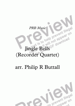 page one of Jingle Bells (Recorder Quartet)