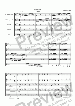 page one of Seafarer (Brass Quintet)