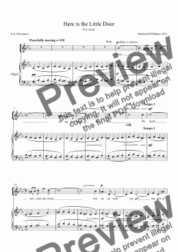 page one of SATB and Organ/Piano: Here is the Little Door