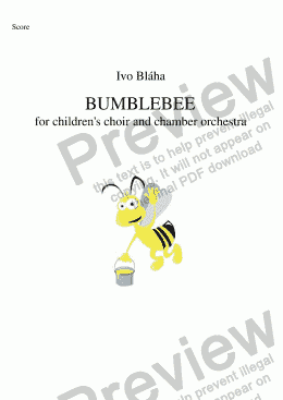 page one of BUMBLEBEE (Medák) for children’s choir and orchestra (English words)