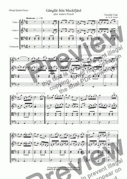 page one of Gånglåt från Mockfjärd / March from Mockfjärd for string quartet