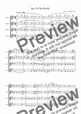 page one of Christmas Flutes:Joy To The World