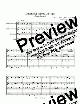 page one of Ding Dong Merrily On High (Brass Quartet)