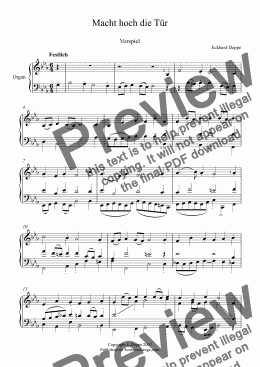 page one of ’Macht hoch die Tür’ Choral Vorspiel ( Band I)