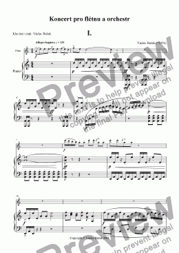 page one of Concert for flute and orchestra - piano reduction