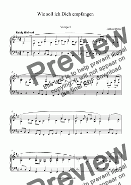 page one of ’Wie soll ich Dich empfangen’ Choral Vorspiel ( Band I)