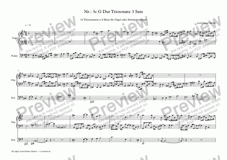 page one of Nr.: 3c G Dur Triosonate 3 Satz