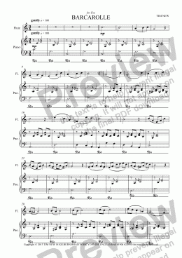 page one of BARCAROLLE for flute and piano