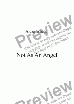 page one of Not As An Angel