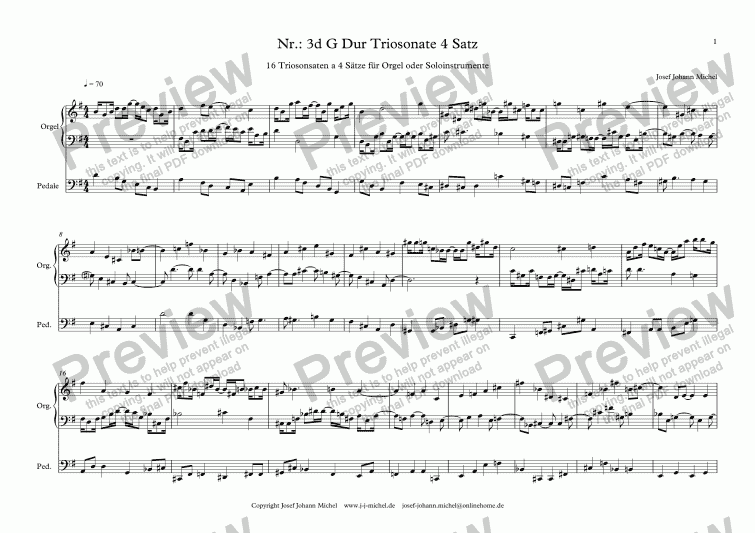 page one of Nr.: 3d G Dur Triosonate 4 Satz