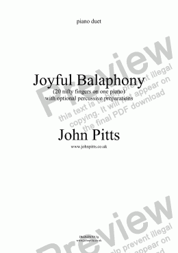 page one of Joyful Balaphony   John Pitts