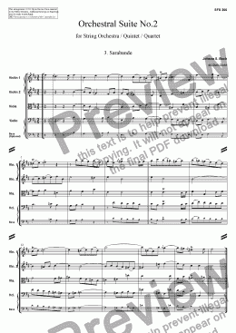 page one of Orchestral Suite No.2 - 3. Sarabande