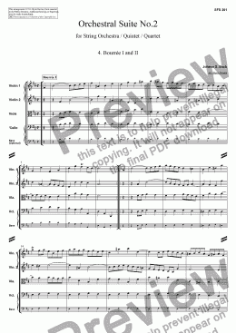 page one of Orchestral Suite No.2 - 4. Bourree I and II